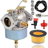 Carburetor Kit for Tecumseh 5HP 6HP Engines, Replacement 632230 Carb with 30727 Air Filter & Spark Plug, Compatible with 632272 631828 631067 H30 H50 H60 HH60 HH70 4-Cycle Small Engine