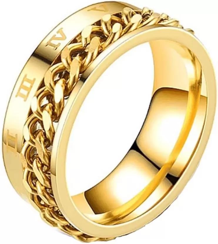 MEENAZ Rings for Men Boys Boyfriend gents friends girls mens Golden ring for men Black diamond Gold Ring for Boys Chain Stainless Steel finger Rings Stylish Fashion thumb band accessories Combo 484_21 (B0CTHRBRSS) Amazon Price History, Amazon Price Tracker