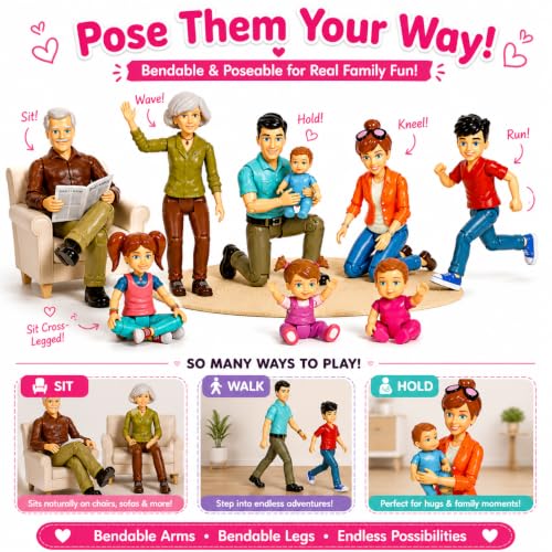 Set de 9 Figuras Familia Sweet Li’l Bendable miniatura 2