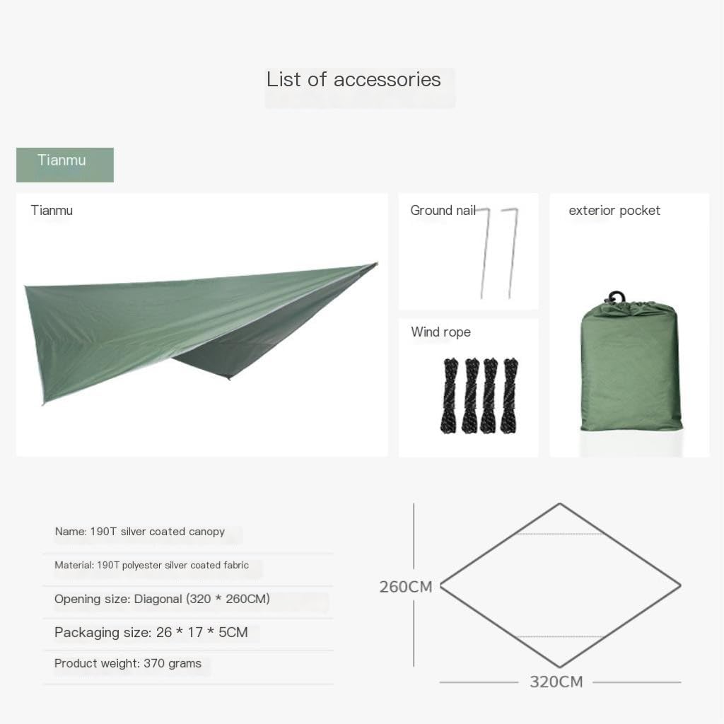 Outdoor Camping Hammock, Quick-Opening Canopy with Mosquito Net, Cotton Breathable Hammock, Waterproof Sunshade Hammock, Courtyard Leisure Hammock (G)