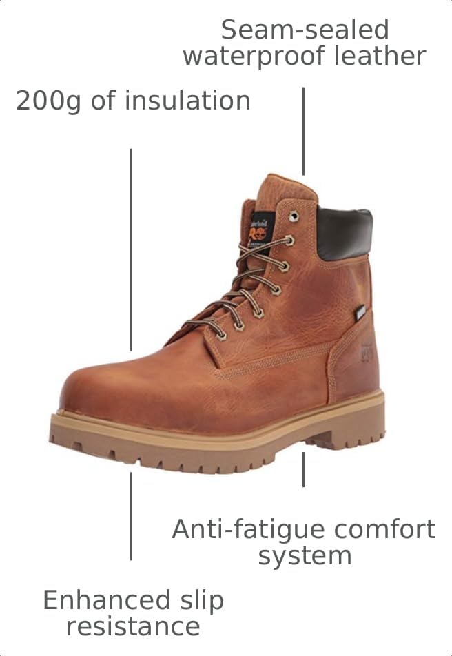 Image of Timberland PRO Men's Direct Attach 6 Inch Soft-toe Insulated Waterproof Industrial Work Boot