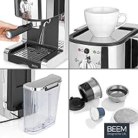 BEEM ESPRESSO PERFECT SIEBTRÄGERMASCHINE | 20 bar Druck, Crema-Perfektion & vielseitige Zubereitung mit Kapseln, Pads oder Pulver | Für Ihr Barista-Erlebnis in der eigenen Küche Zuhause – Ansicht 5