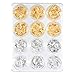 Set di Adesivi per Nail Art, Pacco da 12 Accessori per Trasferimento Adesivi Unghie, Scaglie ed Effetto Specchio, Oro e Argento
