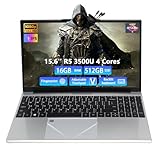 Breloom 2025 Gaming Laptop,15.6inch Laptop Computer with AMD Ryzen 5 3500U Processor, 16GB DDR4, 512GB SSD, FHD Display 1920 * 1080P, Win 11 PRO, Backlit Keyboard, HDMI Type-C (Silver, 16GB+512GB)