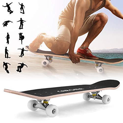 image for CAROMA Skateboard for Beginners, 31 inch 7 Layers Maple Deck Pro Skate