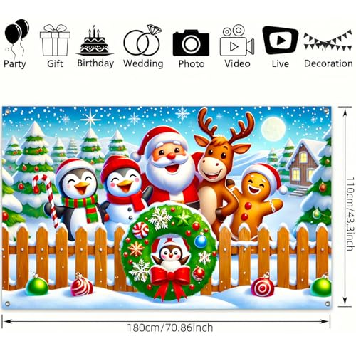 Banner Navideño BlissYard 71x43 Inch con Personajes miniatura 3