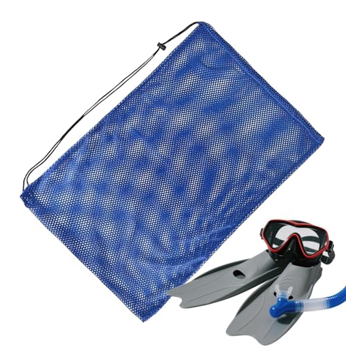 Snorkel Bag   Waterproof Mesh Bag With Drawstring | 68x48cm Extra Large Diving Gear Organizer | Nylon Material, For Snorkeling, Trip, Beach, Vacation, Swim Training, Holds Fins & Equipment, Portable