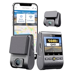 VIOFO Dual Dash Cam, 2K 1440P 60fps+1080P 30fps Front and Rear Dash Camera with Wi-Fi GPS, Parking Mode, Emergency Recording, Super Capacitor, Motion Detection (A129 Plus Duo)
