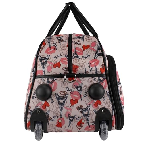 Rolling Duffel Bag 21 Inch Carry On Travel Duffel Bag with Wheels Pink3