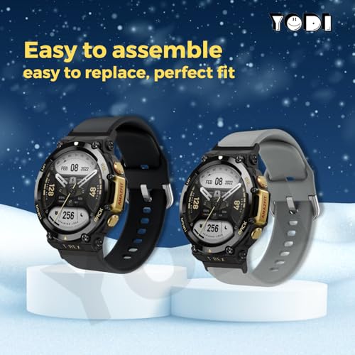 Image of YODI Strap Band Compatible with Amazfit T-Rex 2 Smartwatch Only Soft Silicone | Nylon | Chain | Leather Watch Straps with Installation Adjuster Tool For Amazfit TRex 2
