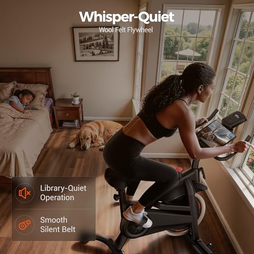 Image of CURSOR FITNESS Indoor Cycling Bike, Quiet Belt Drive Stationary Exercise Bike for Home with 0-100 Adjustable Resistance, Weight Capacity, Tablet Holder & Heart Rate Monitor
