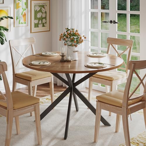 Choochoo Mesa De Comedor Redonda De 47.2 Pulgadas Para 4, Mesa De Cocina De Madera, Mesa Redonda Para El Hogar, Cocina, Comedor, Nogal Solo Mesa Choochoo Mesa De Comedor Redonda De 47.2 Pulgadas Para 4, Mesa De Cocina De Madera, Mesa Redonda Para El Hogar, Cocina, Comedor, Nogal Solo Mesa