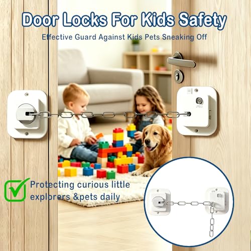 Image of Child Proof Door Locks for Kids Safety, Adjustable Latch, 1 Pack