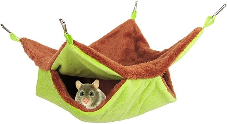 Yousiju Hamaca de hámster de Felpa Colgante Doble Gruesa de Felpa cálida Saco de Dormir Nido Grande casa Colgante para hurón Conejo Cama para Mascotas (Color : B, Size : Large)