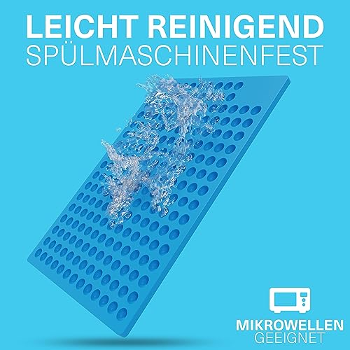 YAVA® medium Halbkugel (1,5cm) Backmatte Hundekekse, Premium Silikon Backmatte für Hundeleckerli, Hundekekse Backform, Leckerli Backmatte für Hunde, Backmatten für Hundeleckerlies, BPA-frei (Türkis)