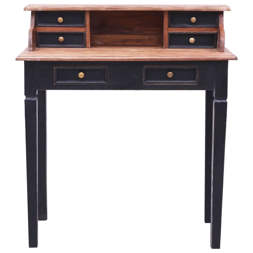vidaXL Escritorio con Cajones, Mesa para Ordenador, Escritorio de Secretaria, Mueble para Oficina Despacho Estudio, Madera Maciza de Caoba