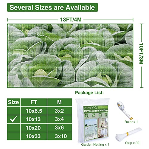 Garden Netting, Insect Bird Netting For Vegetable Plants Fruits Flowers, Ultra Fine Mesh Mosquito Netting For Patio Porch Garden Greenhouse Camping, White, 10X13Ft #TOP5