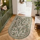 jinchan Eden Green Floral Area Rug for Entryway 4x6 Vintage Botanical Washable Rug Chair Mat Indoor Doormat Soft Non-Slip Low-Profile Throw Carpet for Home Office Study Room Kitchen Bathroom
