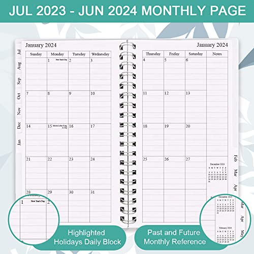 2023-2024 Pocket Planner/Calendar - A6 Weekly & Monthly Organizer Notebook & Journal To Track Goals, Easy To Organize Your Daily Life, Medium 3.75" X 6.75", Teal #TOP2
