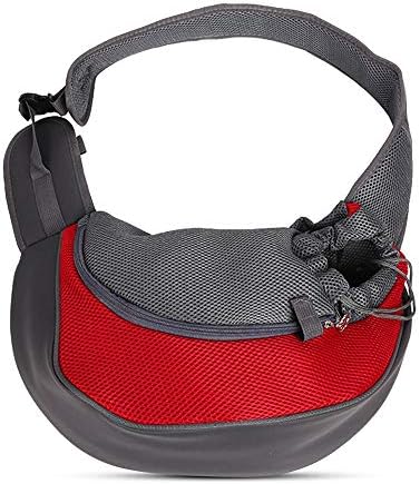 PETEMOO Pet Sling Carrier Bag, Hand-Free Dog Cat Outdoor Travel Shoulder Bag with Adjustable Strap& Zipper