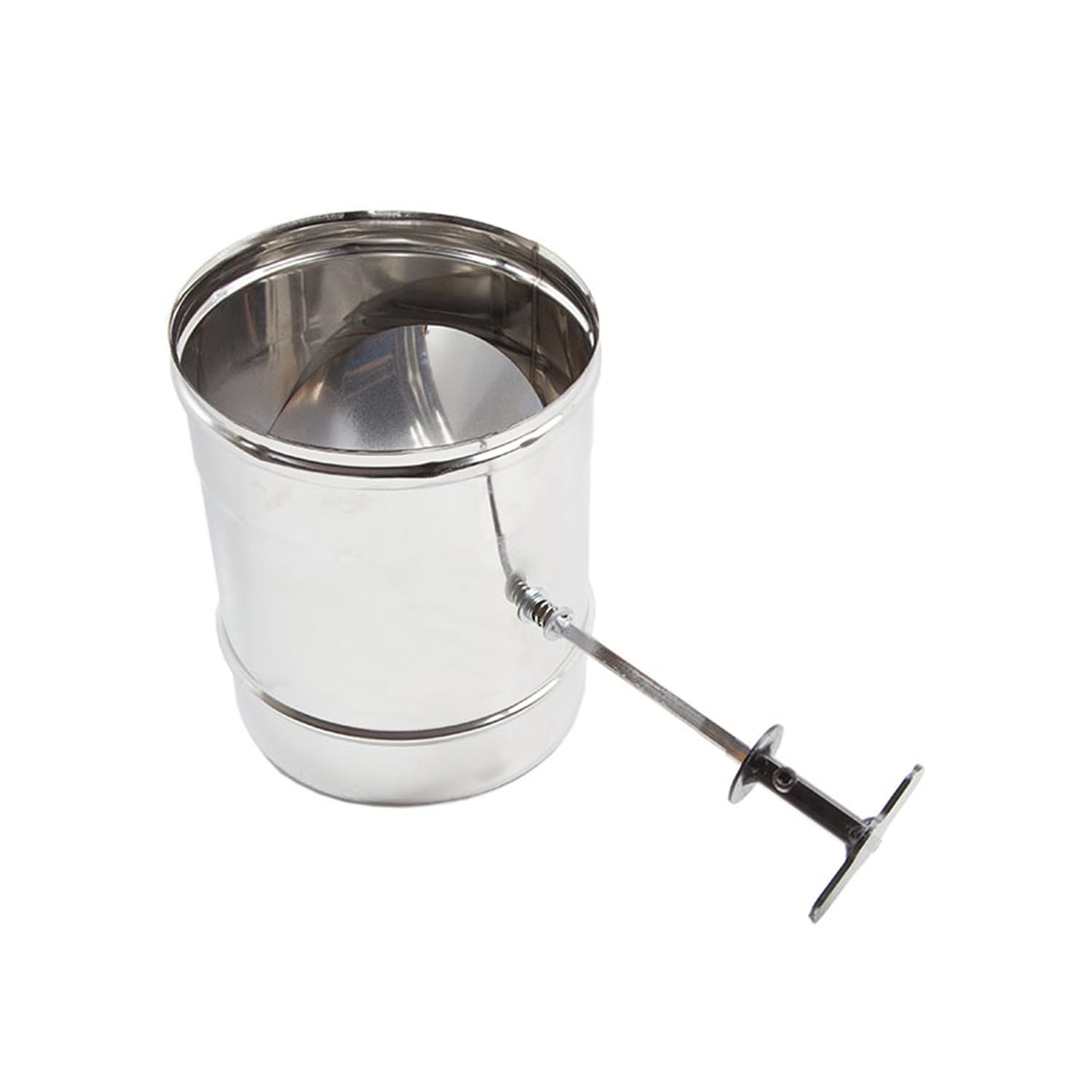 Manicotto Con Valvola Modulo Regolabile Canna Fumaria Acciaio INOX AISI 304 Raccordo Stufa (DIAMETRO 130)