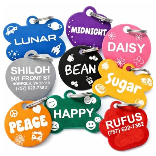 Dr. Fremont's Pet ID Tag Custom for Dog Cat Personalized | Many Shapes and Colors to Choose from | Made in USA | Strong Anodized Aluminum