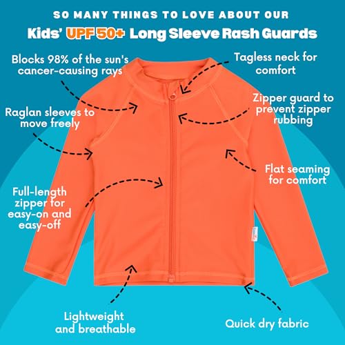 Image of SwimZip UPF 50+ Long Sleeve Rash Guard for Boys' and Girls' - Baby, Toddler, Kids