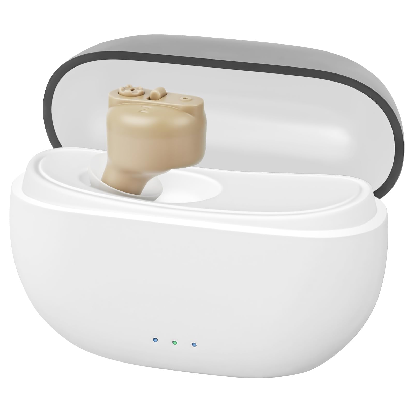 Aolso Urządzenie do wielokrotnego ładowania, tłumiące hałas, pudełko do przechowywania i stacja ładująca USB, wiele poziomów głośności, ergonomiczne dopasowanie, bezprzewodowe, kolor skóry – 1 sztuka