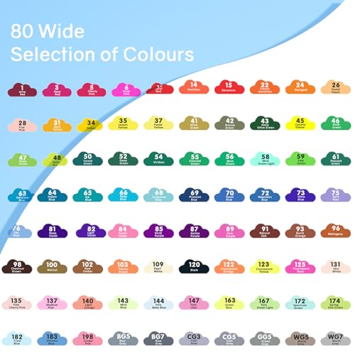 Image of Vokiuler 80 Colors Alcohol Markers, Art Markers for Artists with Coloring App, Dual Tip Marker for Kids Adult Painting Sketching Drawing with Travel Case Great Gift Idea
