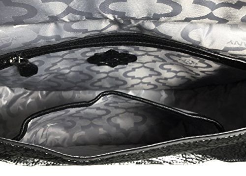 Oryany Woman's Leather/Suede Cross Body, Black/Silver #TOP4
