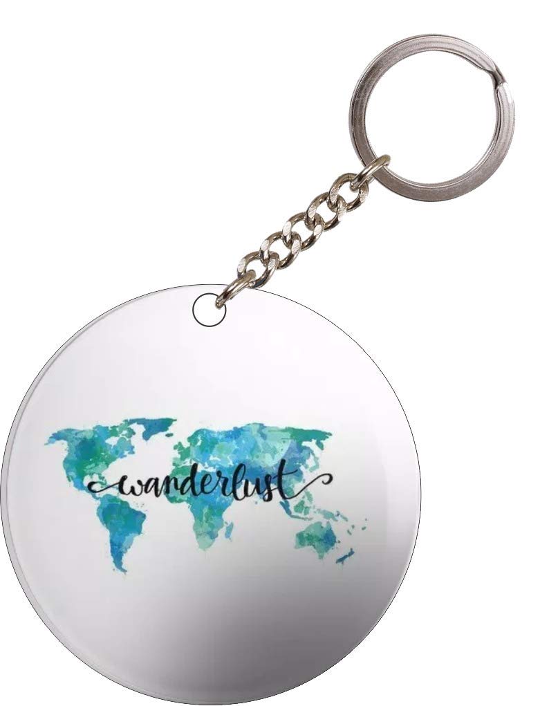 Wanderlust Wooden Printed Key Chain- Check Point