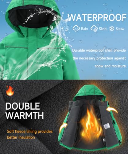 Image of M2C Boys Girls 2-Piece Snowsuit Thicken Patterned Ski Jackets and Pants