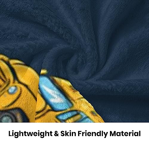 Image of School Bus Blanket - Large 60x80 Inch Plush Fleece Throw, Yellow Bus Themed Driver Gift & Home Decor for Adults & Kids, Ultra Soft Cozy Blanket for Couch, Bed, Dorm