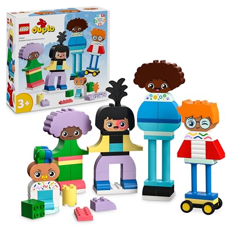 LEGO Duplo Ma Ville Personnages à Construire aux Différentes Émotions - Jouet pour Enfants dès 3 Ans - Motricité Fine - 71 Briques pour Personnaliser 5 Personnages - Idée Cadeau Garçon ou Fille 10423