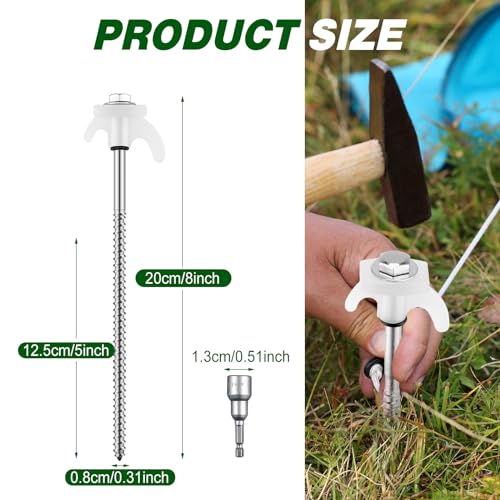 Yaocom Tent Stakes, 40 piezas de estacas inflables de 8 pulgadas, estacas metálicas para inflables miniatura 2