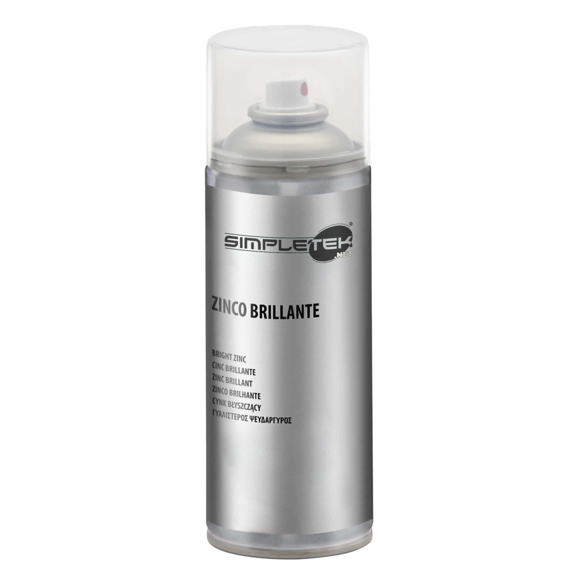 SIMPLETEK - 12X Bomboletta Spray Vernice Zincante Brillante A Freddo Per Metalli Galvanica Protegge Dall'Ossidazione 400 ml (12 pezzi)