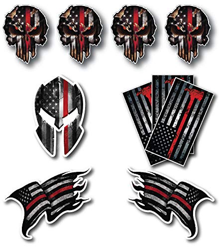 American Flag Decal 3-Pack Thin Blue Line & Red Line Skull S - Vinyl Stickers For Car & Truck Bumper Sticker - Foto 9