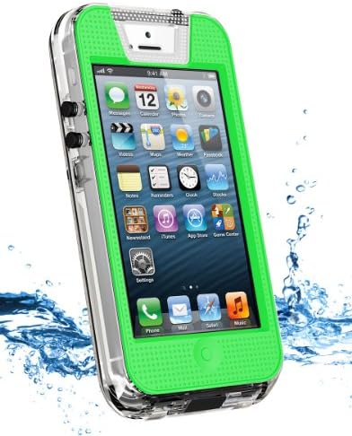 iContact IC-W502 Waterproof Case for iPhone 5/5S - Retail Packaging - Clear/Green