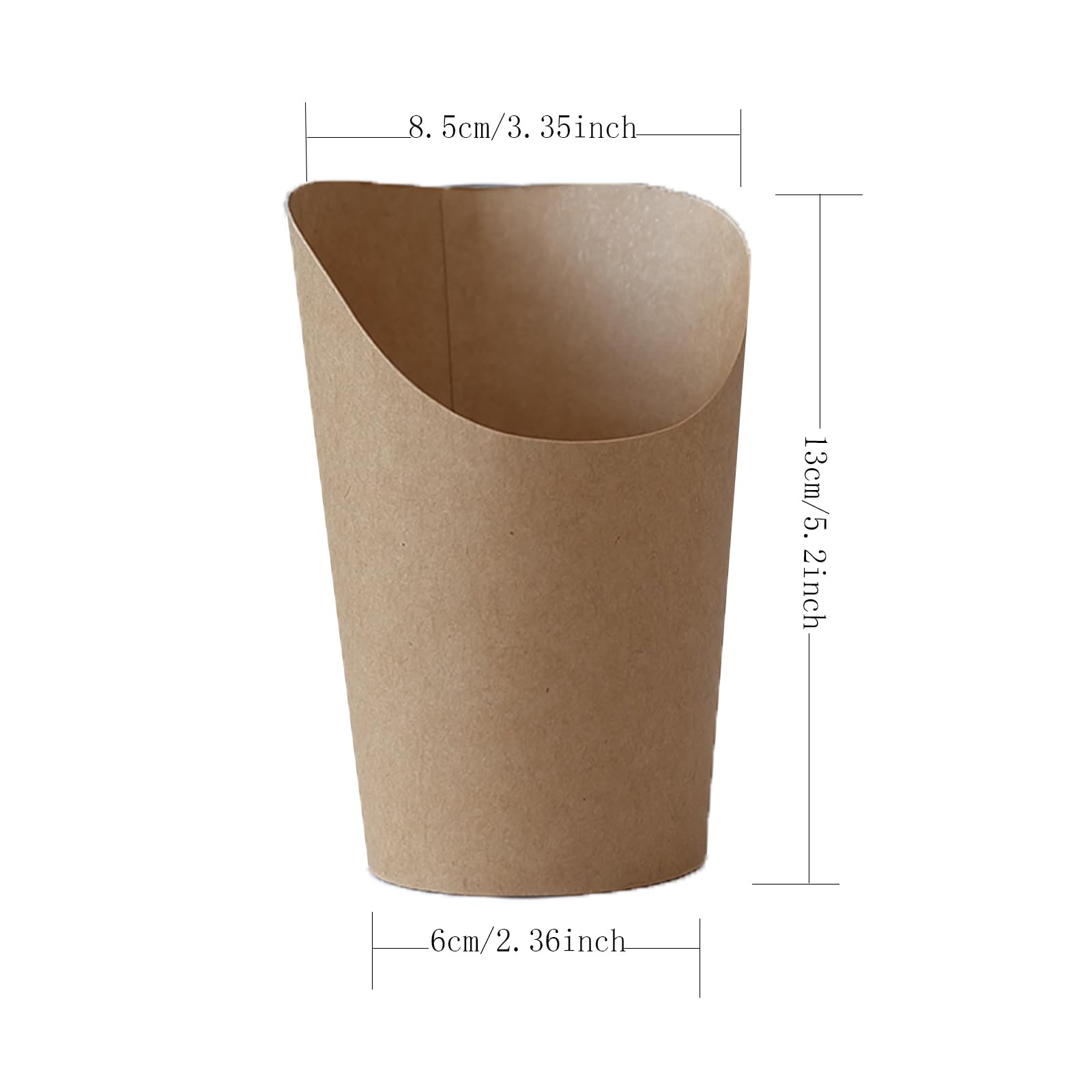 50 Pezz Tazze di Carta Kraft Holder, Snack Food Contenori, Tazze
