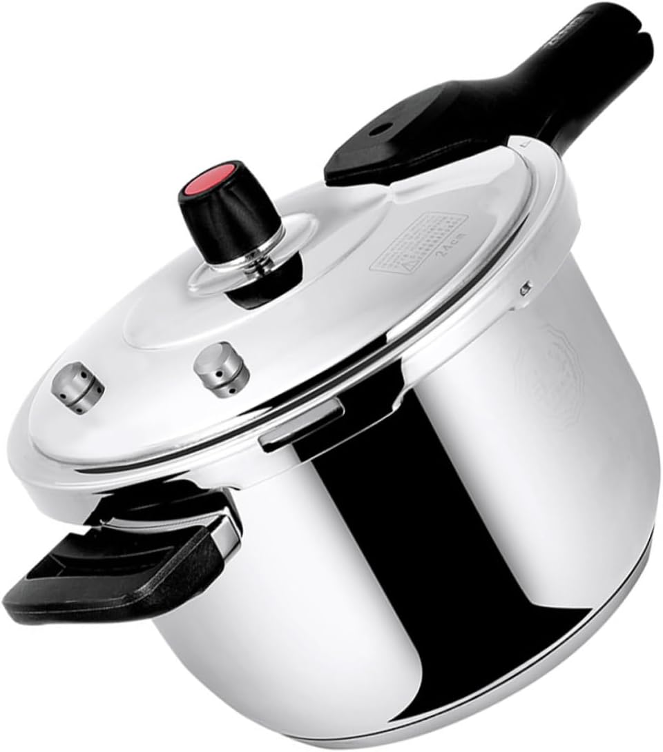 Stainless Steel Pressure Cooker with Lid Gas Cooking Pot for Induction and Gas Stovetops Quick Cooking Energy Efficient Safe Mini Pressure Pot