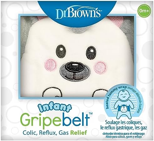 Dr. Brown’s Infant Gripebelt for Colic Relief, Heated Tummy Wrap, Baby Swaddling Belt for Gas Relief, Natural Relief for Upset Stomach in Babies and Toddlers, Hedgehog, 0-3m