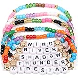 AICase for Warrior Cats Merch Toys Gifts Inspired Bracelets 5 Pcs Stackable Stretch Beaded Friendship Bracelets Plush Cosplay Poster Sticker Merchandise Gifts for Fans Women Birthday Christmas
