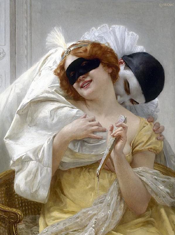 Lienzo El abrazo de Pierrot de 60x90cm, foto de alta definición para paredes del hogar