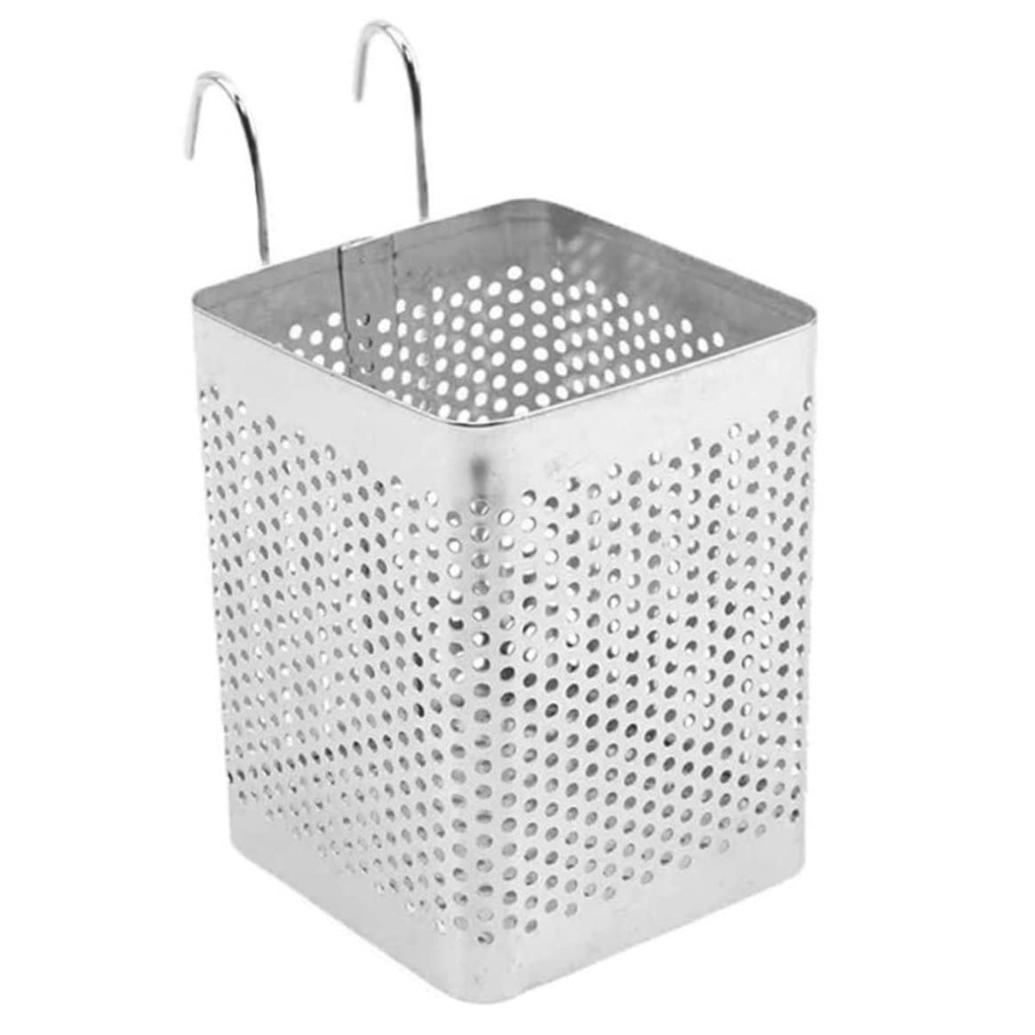 Vervevum Cutlery Draining Basket Stainless Steel Chopstick Sink Holder Square Spoon Storage Case, Drain Chopstick Holder