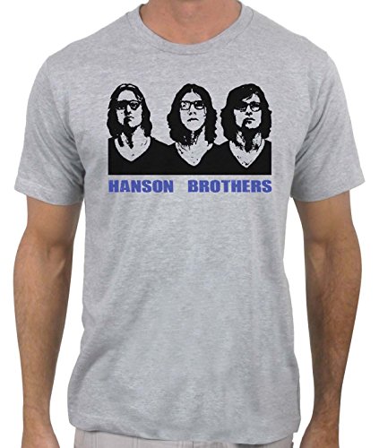 Hanson Brothers - Slap Shot Hockey T-Shirt Hockey for Men (X-Large, Heather Grey)