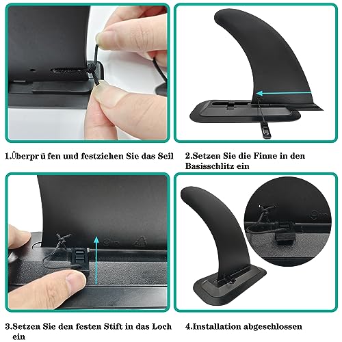 Anfyko 9 Zoll Sup Finne Universal - Langlebigere, Verbesserte, Abnehmbare Ersatzflossen für Stand Up Paddle Board, Longboard. Surfboard...(1 Stück)