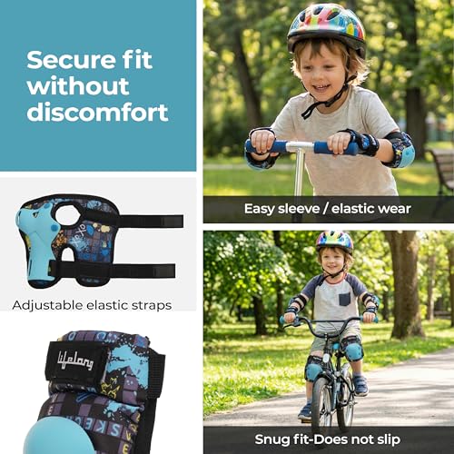 Image of Lifelong Kids Safety Protective Guard | Riding Gear for Cycling & Skating | Knee Pads for Kids, Elbow Guard, Wrist Support | Impact Protection | Blue