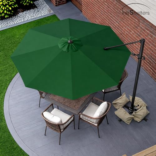 Image of THESHELTERS - Premium Garden Umbrella 360 Degree Rotating Stylish and Durable Outdoor Garden Umbrella with Heavy-duty Water Base (95Kgs)- Patio and Lawn Umbrella, 2.5x2.5m Big Size Outdoor Umbrella with Stand