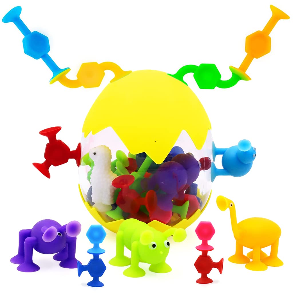 PATPAT® Suction Toys for Baby, 24 Pieces Silicone Suction Toys Stress Toys Set Building Blocks Perfect for Baby High Chair Parent Interactive Game Travel Toy Baby Bath Toys for Kids Over 6 Months (B0B6H79D3S) Amazon Price History, Amazon Price Tracker