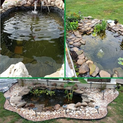 Pond Liner, HDPE Pond Lining for Outdoor Ponds, 7X10 Ft 3X3ft 16X16ft 23X26ft 39X39ft Pond Liner for Natural Looking Ponds,Aquaculture, Fish Ponds and Water Garden, Easy Cutting(Size:20x26ft)